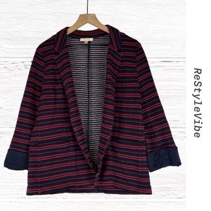 Skies Are Blue Striped Blazer - Navy and Red